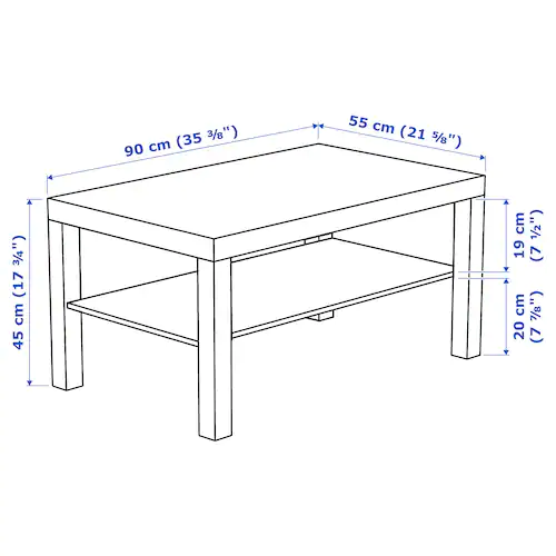 BÀN TRÀ COFFE LACK IKEA - MÀU SỒI 90x55 cm