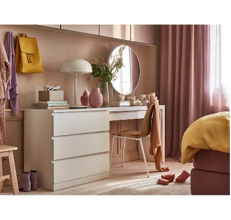 BÀN TRANG ĐIỂM MALM IKEA - TRẮNG 120x41 cm