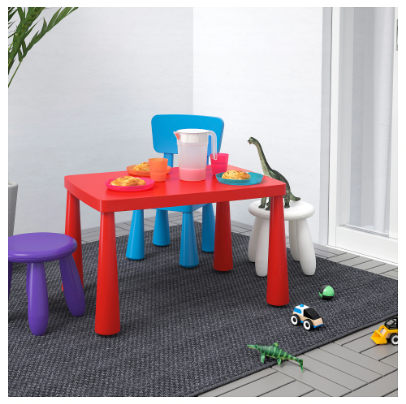 BÀN TRẺ EM MAMMUT IKEA - ĐỎ 77x55 cm