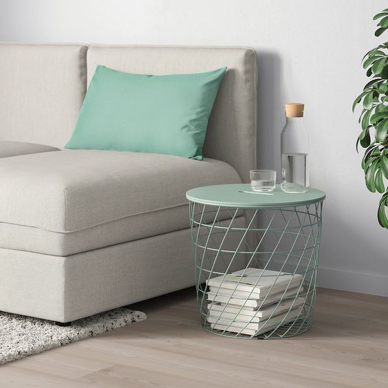 BÀN TRỮ ĐỒ ĐA NĂNG KVISTBRO IKEA- MÀU XANH XÁM