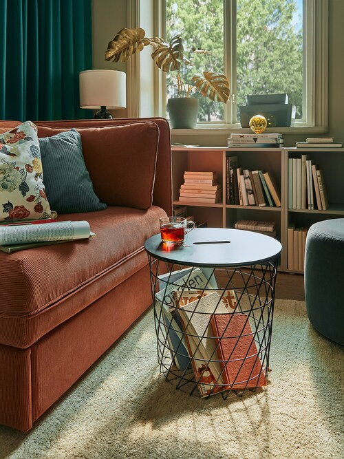 BÀN TRỮ ĐỒ ĐA NĂNG KVISTBRO IKEA - ĐEN 44 cm