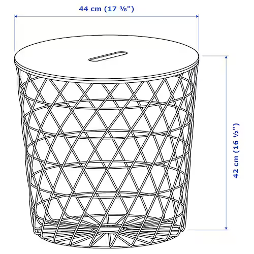 BÀN TRỮ ĐỒ ĐA NĂNG KVISTBRO IKEA - ĐEN 44 cm