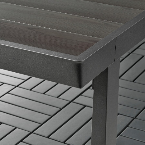 BÀN NGOÀI TRỜI VÄRMANSÖ IKEA - XÁM ĐEN 161x93cm