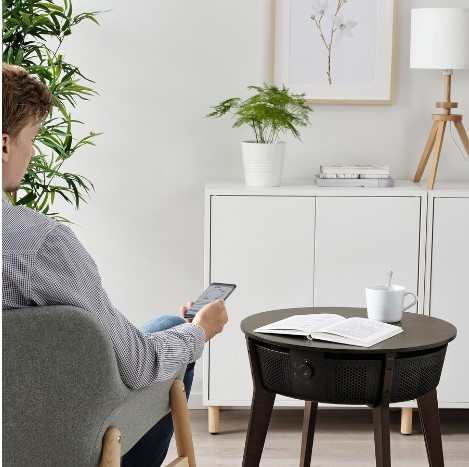 BÀN VỚI MÁY LỌC KHÔNG KHÍ STARKVIND IKEA - SỒI NÂU