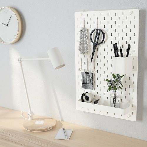 COMBO SET BẢNG GHIM KÈM 3 MÓN SKÅDIS IKEA - TRẮNG 36 x 56 cm