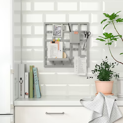 BẢNG LƯU TRỮ VÀ 8 MÓN SNICKRA IKEA - XÁM 38x38 cm