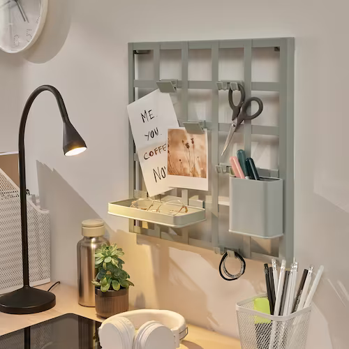 BẢNG LƯU TRỮ VÀ 8 MÓN SNICKRA IKEA - XÁM 38x38 cm
