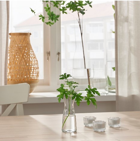 BÌNH HOA THỦY TINH TIDVATTEN IKEA 14 cm