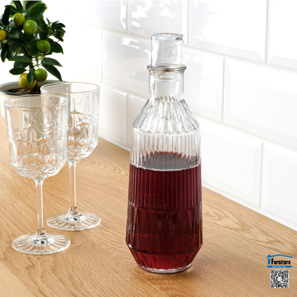 CHAI THỦY TINH CÓ NẮP SÄLLSKAPLIG IKE.A - 0.9L