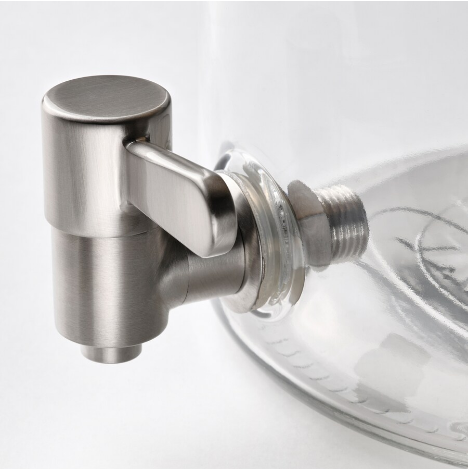 BÌNH THỦY TINH CÓ VÒI NẮP TRE 4L IKEA365+