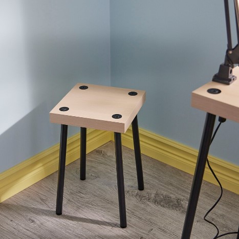 BỘ 2 BÀN LỒNG VÀ 2 GHẾ FRIDNÄS IKEA - BẠCH DƯƠNG/ĐEN