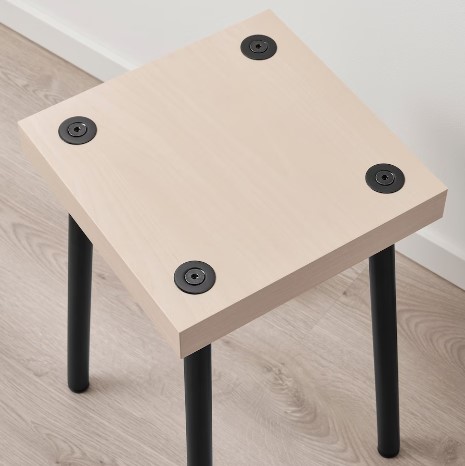 BỘ 2 BÀN LỒNG VÀ 2 GHẾ FRIDNÄS IKEA - BẠCH DƯƠNG/ĐEN