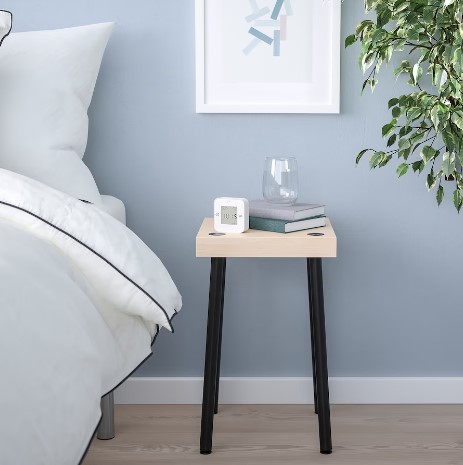 BỘ 2 BÀN LỒNG VÀ 2 GHẾ FRIDNÄS IKEA - BẠCH DƯƠNG/ĐEN