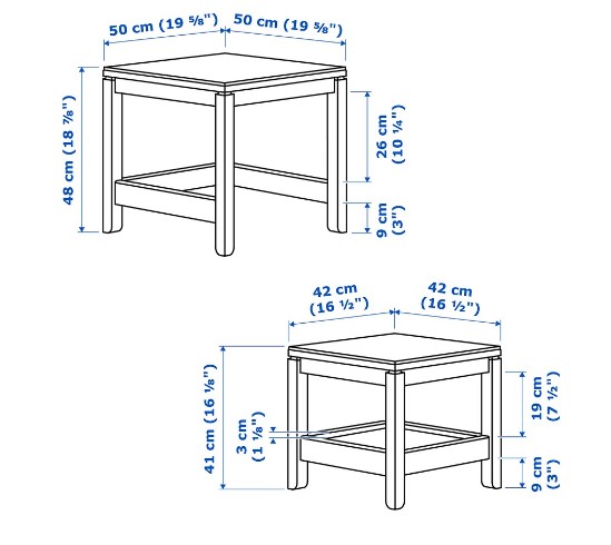 BỘ 2 BÀN HAVSTA IKEA - TRẮNG