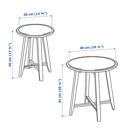 BỘ 2 BÀN KRAGSTA IKEA - ĐEN