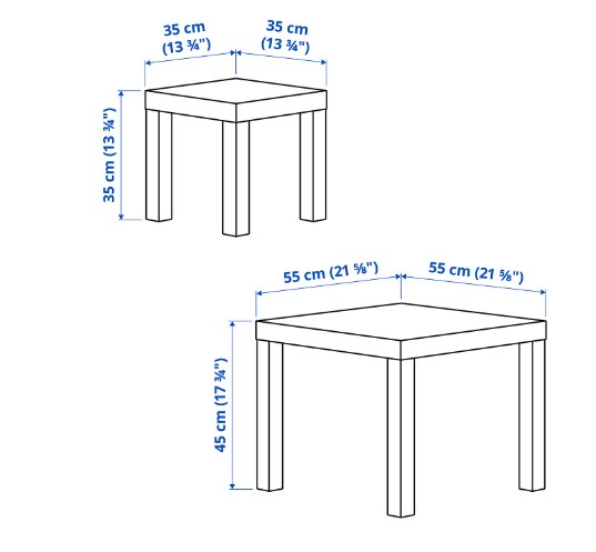 BỘ 2 BÀN LACK IKEA - TRẮNG