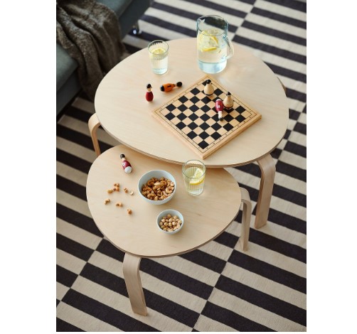 BỘ 2 BÀN SVALSTA IKEA - VENEER BẠCH DƯƠNG