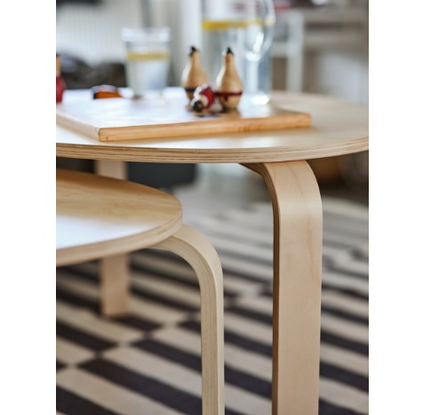 BỘ 2 BÀN SVALSTA IKEA - VENEER BẠCH DƯƠNG