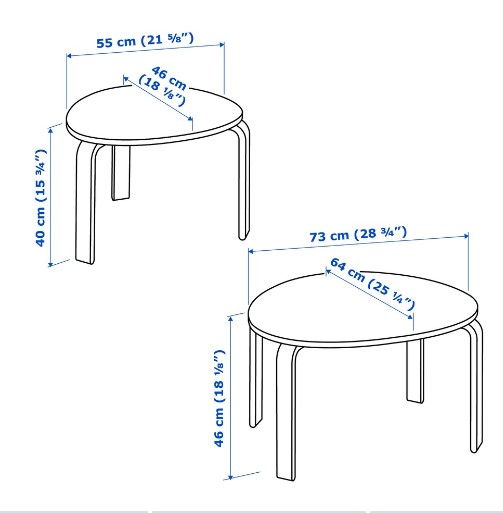 BỘ 2 BÀN SVALSTA IKEA - VENEER BẠCH DƯƠNG