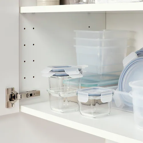 BỘ 3 HỘP THỦY TINH CÓ NẮP IKEA 365 - VUÔNG 180 ml
