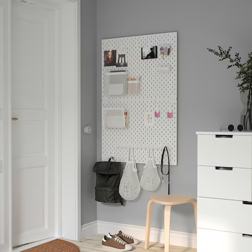 BỘ 3 GIỎ LƯỚI LƯU TRỮ CÀI BẢNG SKÅDIS IKEA - TRẮNG