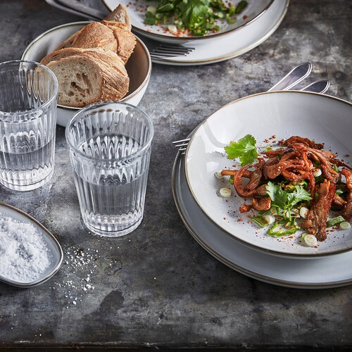 BỘ 4 ĐĨA SÂU LÒNG GLADELIG IKEA - XÁM 21 cm