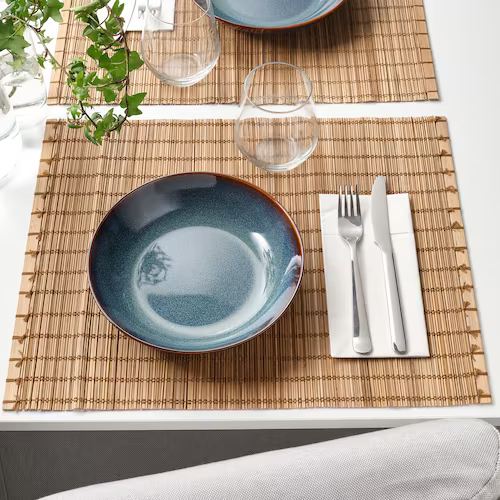 BỘ 4 ĐĨA SÂU LÒNG GLADELIG IKEA - XANH ĐẬM 21 cm