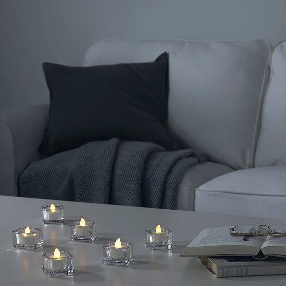 BỘ 5 ĐẾ NẾN GLASIG IKEA 5x5 cm