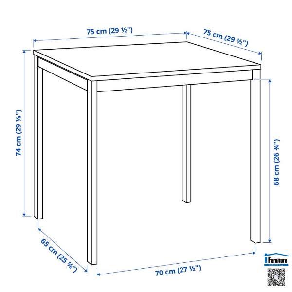 BỘ BÀN 2 GHẾ MELLTORP / ADDE HEJHOME IKEA - Màu trắng 75x75 cm