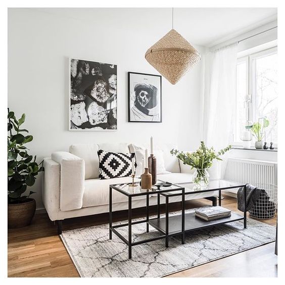 NỘI THẤT THÔNG MINH BỘ BÀN TRÀ / BÀN GÓC VITTSJÖ IKEA - NÂU ĐEN/KÍNH 90x50 cm