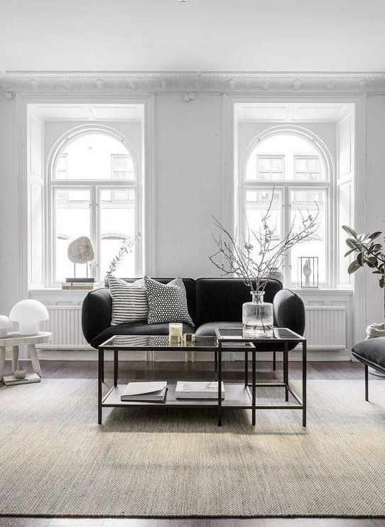 NỘI THẤT THÔNG MINH BỘ BÀN TRÀ / BÀN GÓC VITTSJÖ IKEA - NÂU ĐEN/KÍNH 90x50 cm