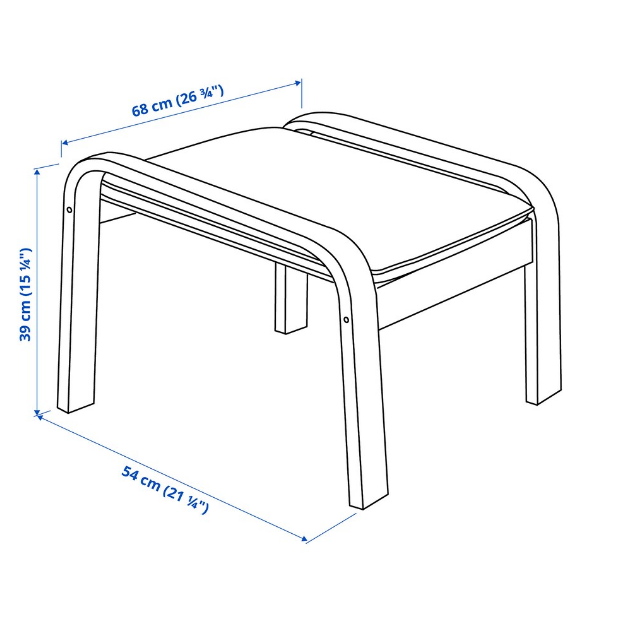 BỘ GHẾ BÀNH THƯ GIÃN VÀ ĐÔN POÄNG IKEA - VENEER BẠCH DƯƠNG / VÀNG