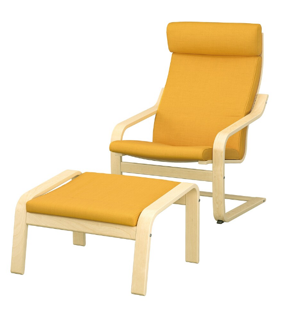 BỘ GHẾ BÀNH THƯ GIÃN VÀ ĐÔN POÄNG IKEA - VENEER BẠCH DƯƠNG / VÀNG