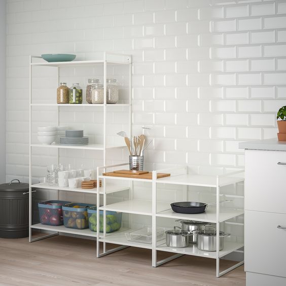 BỘ KỆ JONAXEL IKEA - TRẮNG 80x38x160 cm