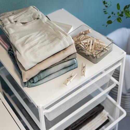 BỘ KHUNG GIỎ LƯU TRỮ CÓ KỆ KONAXEL IKEA - TRẮNG 50 x51x70 cm