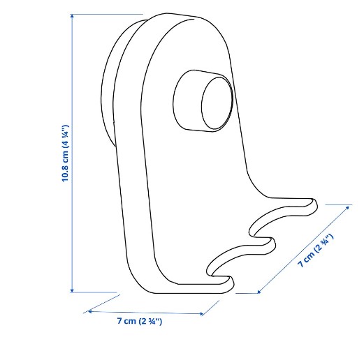 BỘ MÓC 3 CÓ CỐC HÚT ÖBONÄS IKEA - XAMH XÁM 7x11 cm