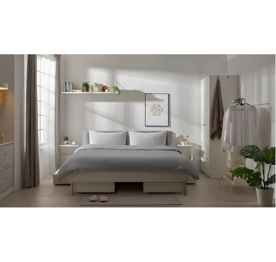 BỘ NỘI THẤT PHÒNG NGỦ BRUKSVARA IKEA - TRẮNG 180x200 cm