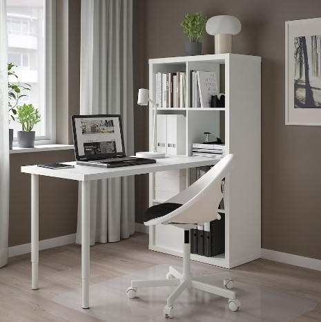 COMBO BỘ BÀN VÀ KỆ VĂN PHÒNG KALLAX / LAGKAPTEN IKEA - TRẮNG 77x159x147 cm