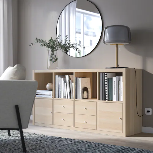 BỘ TỦ KỆ KALLAX IKEA - SỒI TRẮNG 77x147 cm