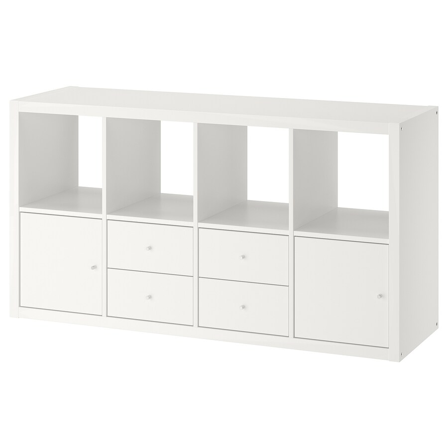 HỘP CHÈN 2 NGĂN CÓ CỬA KALLAX IKEA - TRẮNG 33x33 cm