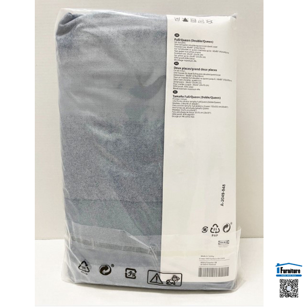 BỘ VỎ CHĂN GỐI ALPDRABA IKEA - Màu xanh lam sọc (200*230/50*80cm)