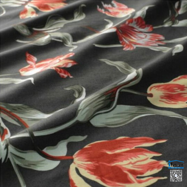 BỘ VỎ CHĂN GỐI ALANDSRO IKEA - Màu đen/hoa tuylip (200*230/80*50cm)