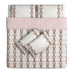 BỘ VỎ CHĂN GỐI ÅKERKULLA IKEA - TRẮNG HỌA TIẾT 200x230 / 50x80 cm