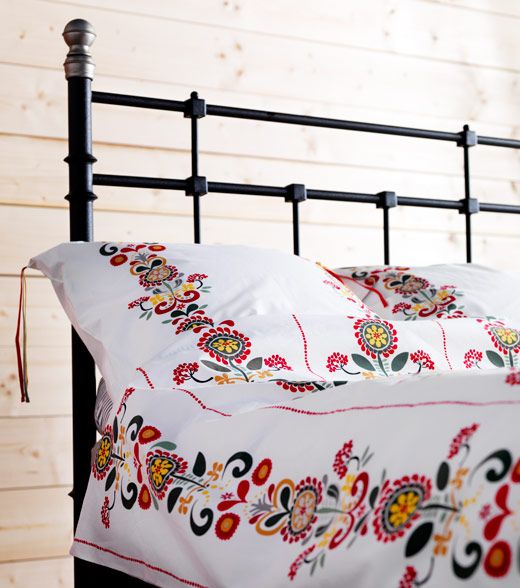 BỘ VỎ CHĂN GỐI ÅKERKULLA IKEA - TRẮNG HỌA TIẾT 200x230 / 50x80 cm