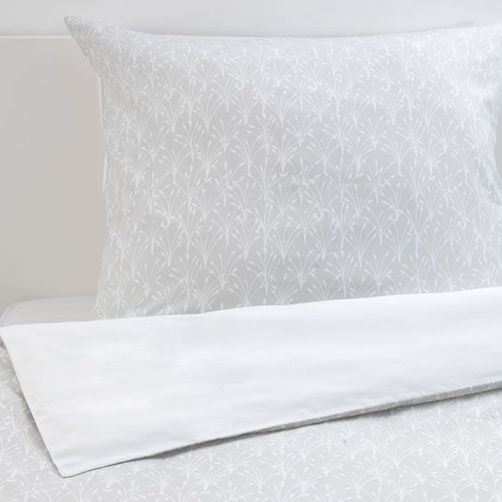 BỘ VỎ CHĂN GỐI SALTÖRT IKEA - TRẮNG XÁM 150x200 / 50x80 cm