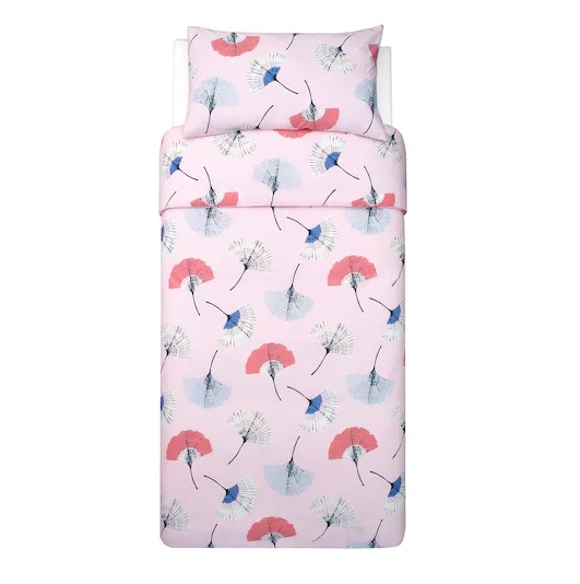 BỘ VỎ CHĂN GỐI TOVSIPPA IKEA - HỒNG / HOA VĂN 150x200 / 50x80 cm