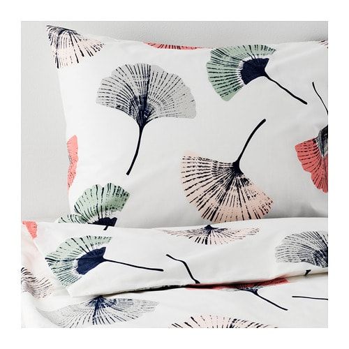 BỘ VỎ CHĂN GỐI TOVSIPPA IKEA - TRẮNG / HOA VĂN 200x230/50x80 cm
