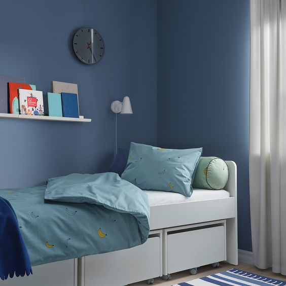 BỘ VỎ CHĂN GỐI VÄNKRETS IKEA - XANH LAM /HÌNH CHUỐI 150x200 / 50x80 cm