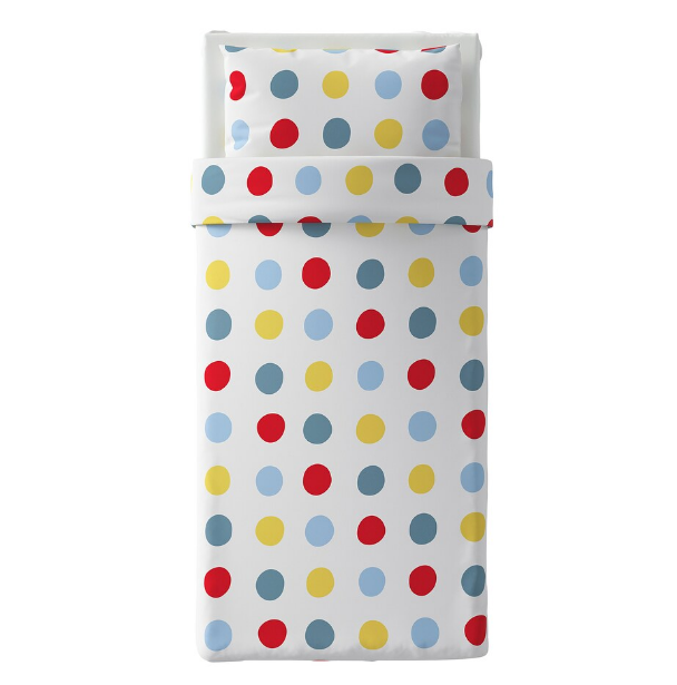 BỘ VỎ GỐI VÀ KHĂN TRẢI GIƯỜNG BRUKSVARA IKEA - CHẤM BI 150x200cm