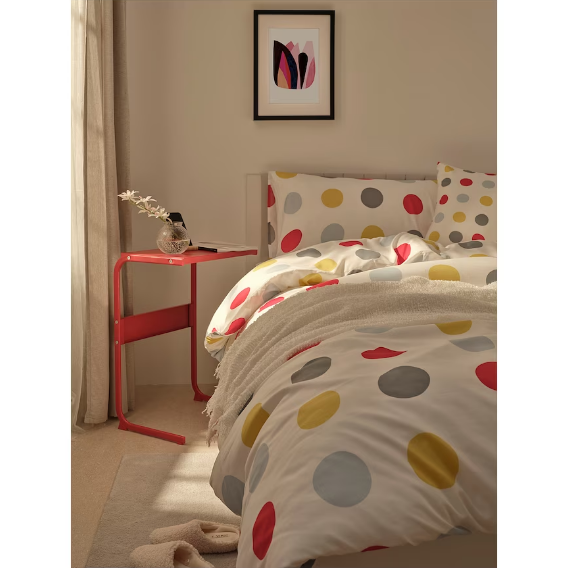 BỘ 2 VỎ GỐI VÀ KHĂN TRẢI GIƯỜNG BRUKSVARA IKEA - CHẤM BI NHIỀU MÀU 200x230 cm